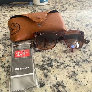 Ray Ban Justin Brown Pink Sunglasses - New, never worn